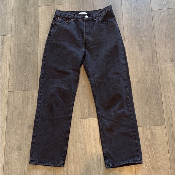 re/done 100% cotton washed black jeans style 184-3w9cli - Picture 1 of 11